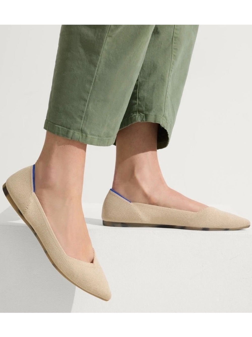 NEW Rothy’s The Point Flat Ecru